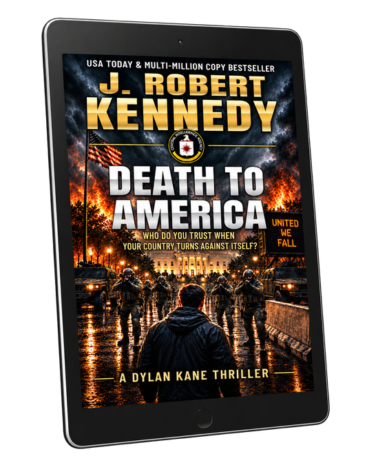 DEATH TO AMERICA (DYLAN KANE #4) by J. Robert Kennedy — ebook tablet mockup