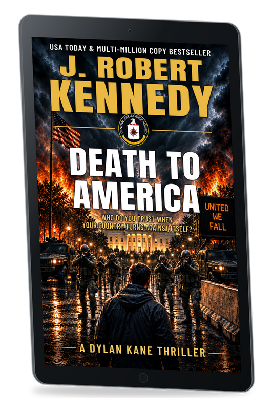 DEATH TO AMERICA (DYLAN KANE #4) by J. Robert Kennedy — ebook tablet mockup